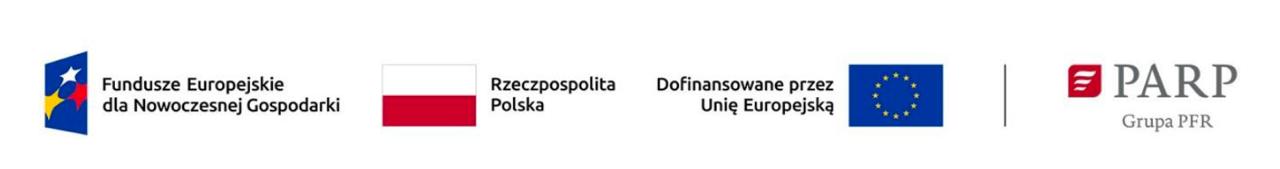 Fundusze europejskie dla Nowoczesnej Gospodarki, Rzeczpospolita Polska, Dofinansowane przez Unię Europejską, PARP Grupa PRF